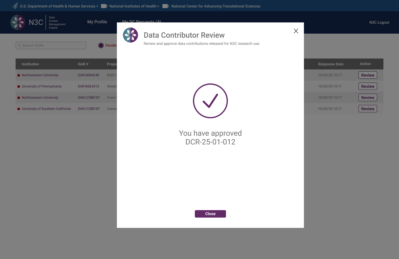 Contribution approved state