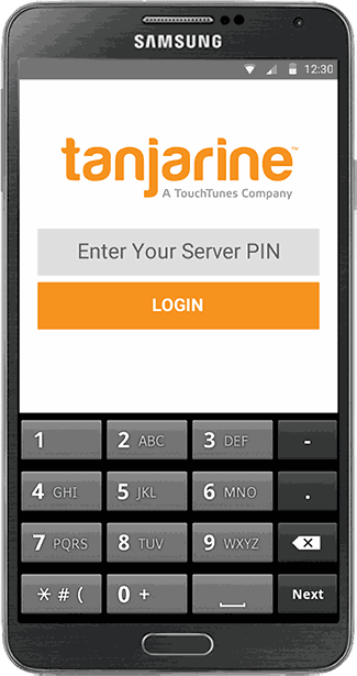 4.0 handheld — clean login with a single masked keypad