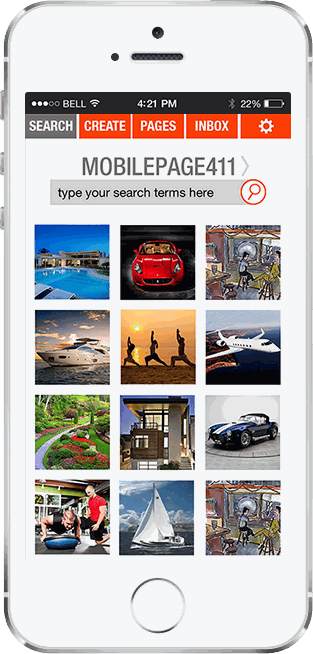 MobilePage411 — directory home grid of listings