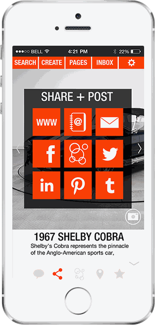 MobilePages listing — Share + Post across web and social