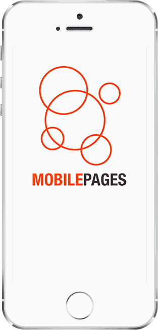 MobilePages — splash screen with the bubble logo