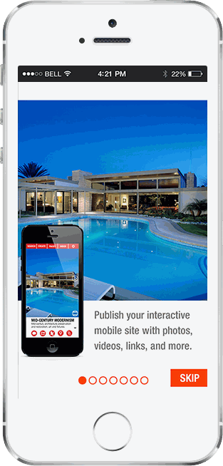 MobilePages tour — publish interactive mobile listings with photos, video, and links